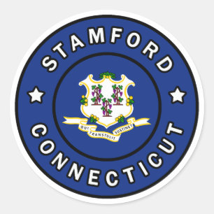 Sticker Rond Stamford le Connecticut
