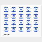 Sticker Rond Stand avec Israël drapeau texte personnalisé (Feuille)
