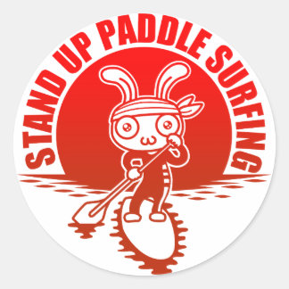Sticker Rond Stand up paddle surfing