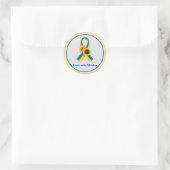 Sticker Rond Stand With Ukraine Support Ribbon (Sac)