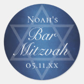 Sticker Rond Star bleue moderne de David Formal Bar Mitzvah Par (Devant)