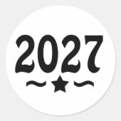 Sticker Rond Star Class of 2027 Graduation (Devant)