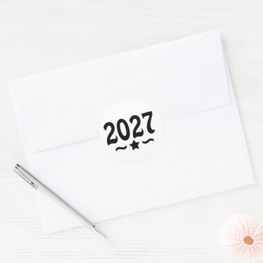 Sticker Rond Star Class of 2027 Graduation (Enveloppe)
