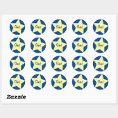 Sticker Rond Star Cute Kid's Birthday Party Space (Feuille)