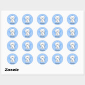 Sticker Rond Star de Kawaii Bichon Frise (Feuille)