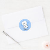 Sticker Rond Star de Kawaii Bichon Frise (Enveloppe)