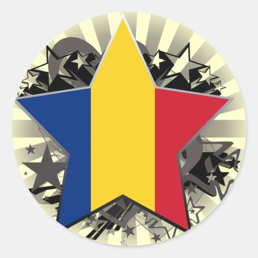 Sticker Rond Star de Roumanie (Devant)