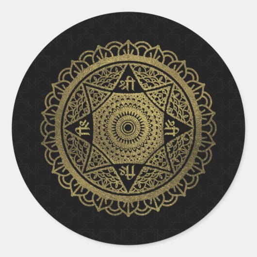 Sticker Rond Star d'or de Lakshmi - Ashthalakshmi Sri (Devant)