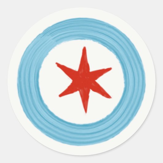 Sticker Rond star du drapeau de Chicago (Devant)