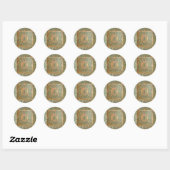 Sticker Rond STAR DU MATIN, vert, jaune brun (Feuille)