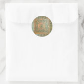 Sticker Rond STAR DU MATIN, vert, jaune brun (Sac)