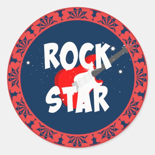 Sticker Rond "Star du Rock" (Devant)