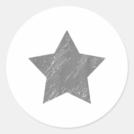 Sticker Rond Star Gray Vintage Star (Devant)