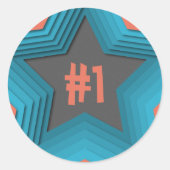Sticker Rond  Star Number 1 (Devant)