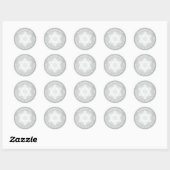 Sticker Rond Star of David Faux Silver Foil Adresse de retour (Feuille)