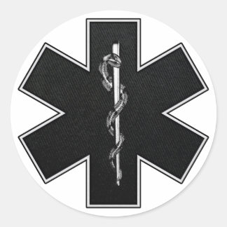 Sticker Rond Star Of Life (BW)