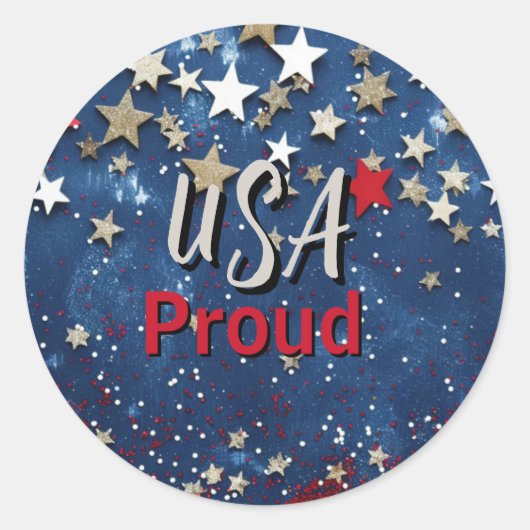 Sticker Rond Star Spanged USA Fière (Devant)
