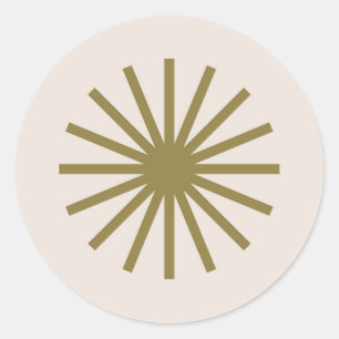 Sticker Rond Starburst Gold & Linen White