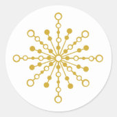 Sticker Rond Starburst rétro atomique mi-siècle Mood Rouge & Or (Devant)