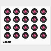 Sticker Rond Stardust Bling Gems rose diamants perle lux (Feuille)