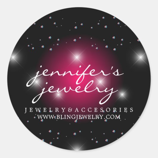 Sticker Rond Stardust Bling Gems rose diamants perle lux (Devant)