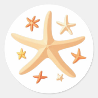 Sticker Rond Starfish and the Small Ones