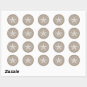 Sticker Rond Starfish Beach Mariage Retour Adresse Kraft (Feuille)