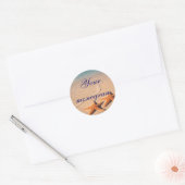Sticker Rond Starfish Beach Mariage Thème Enveloppe Phoques Éti (Enveloppe)