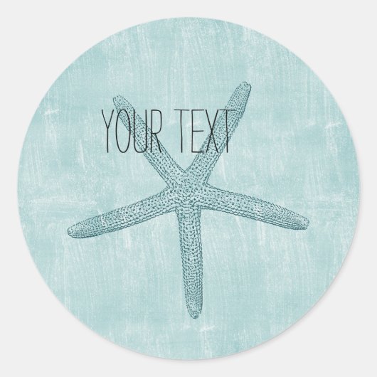 Sticker Rond Starfish bleu (Devant)