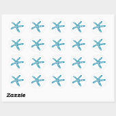 Sticker Rond Starfish bleu (Feuille)