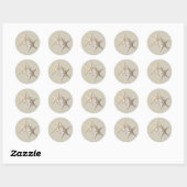 Sticker Rond Starfish & Burlap (Feuille)