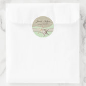 Sticker Rond Starfish & Burlap Green (Sac)