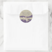 Sticker Rond Starfish & Burlap Purple Beach (Sac)