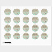 Sticker Rond Starfish & Burlap Seafoam (Feuille)