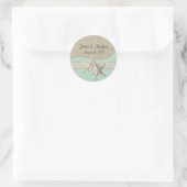 Sticker Rond Starfish & Burlap Seafoam (Sac)