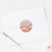 Sticker Rond Starfish & Burlap Shell Coral (Enveloppe)