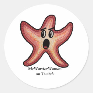 Sticker Rond Starfish choqué, MeWarriorWoman sur Twitch