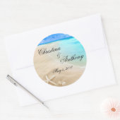 Sticker Rond Starfish Destination Plage Mariage Faveurs Étiquet (Enveloppe)