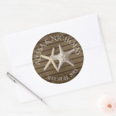 Sticker Rond Starfish et Wood (Enveloppe)