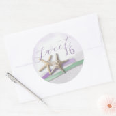 Sticker Rond Starfish Lavender and Mint Ribbon Sweet 16 (Enveloppe)