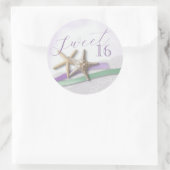 Sticker Rond Starfish Lavender and Mint Ribbon Sweet 16 (Sac)