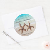 Sticker Rond Starfish Mariage Océan Merci Favoriser les Étiquet (Enveloppe)