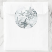 Sticker Rond Starfish Sur Le Motif De Mer (Sac)