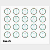 Sticker Rond Starfish Turquoise Burlap Beach Wedding Collection (Feuille)
