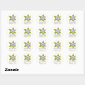 Sticker Rond Stargazer lilac violet mariage Enregistrer la date (Feuille)