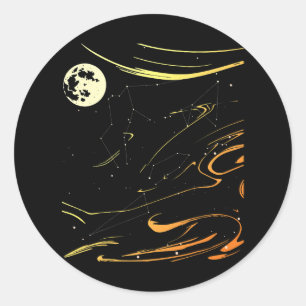 Sticker Rond Stargazing Constellation Astronomie Lover 2