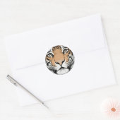 Sticker Rond Staring Tiger Face, Tiger (Enveloppe)