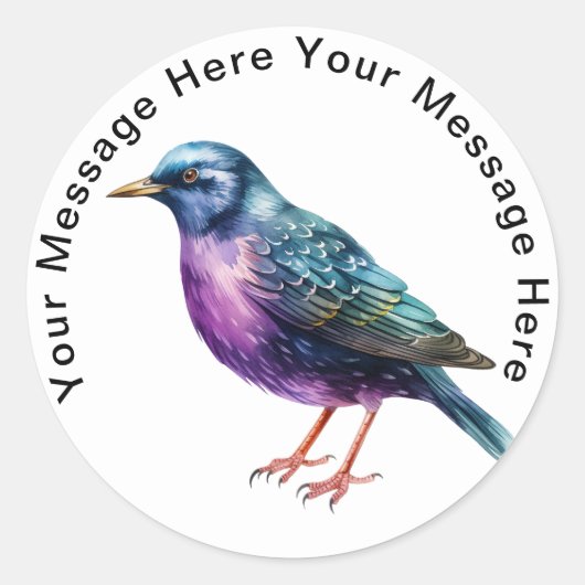 Sticker Rond Starling européen (Devant)