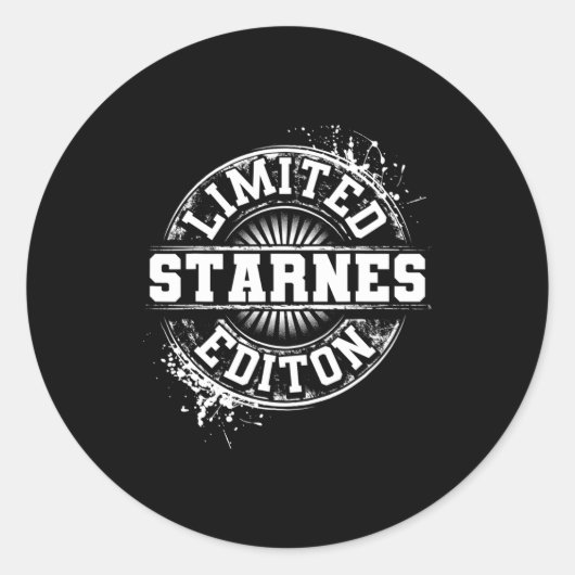 Sticker Rond Starnes Funny Surname Family Tree Birthday Gift  (Devant)