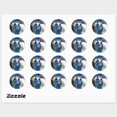 Sticker Rond Starry Anime Girl (Feuille)
